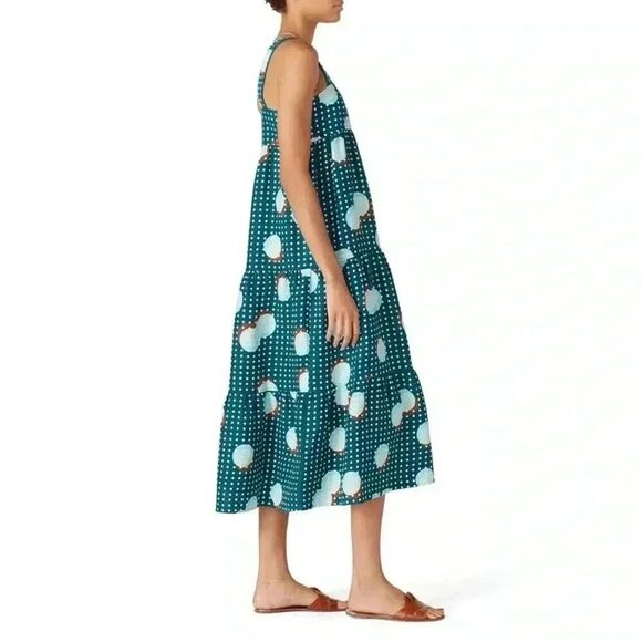 Hunter Bell Teal Polka Dot Midi Dress - Picture 2 of 15